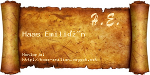 Haas Emilián névjegykártya